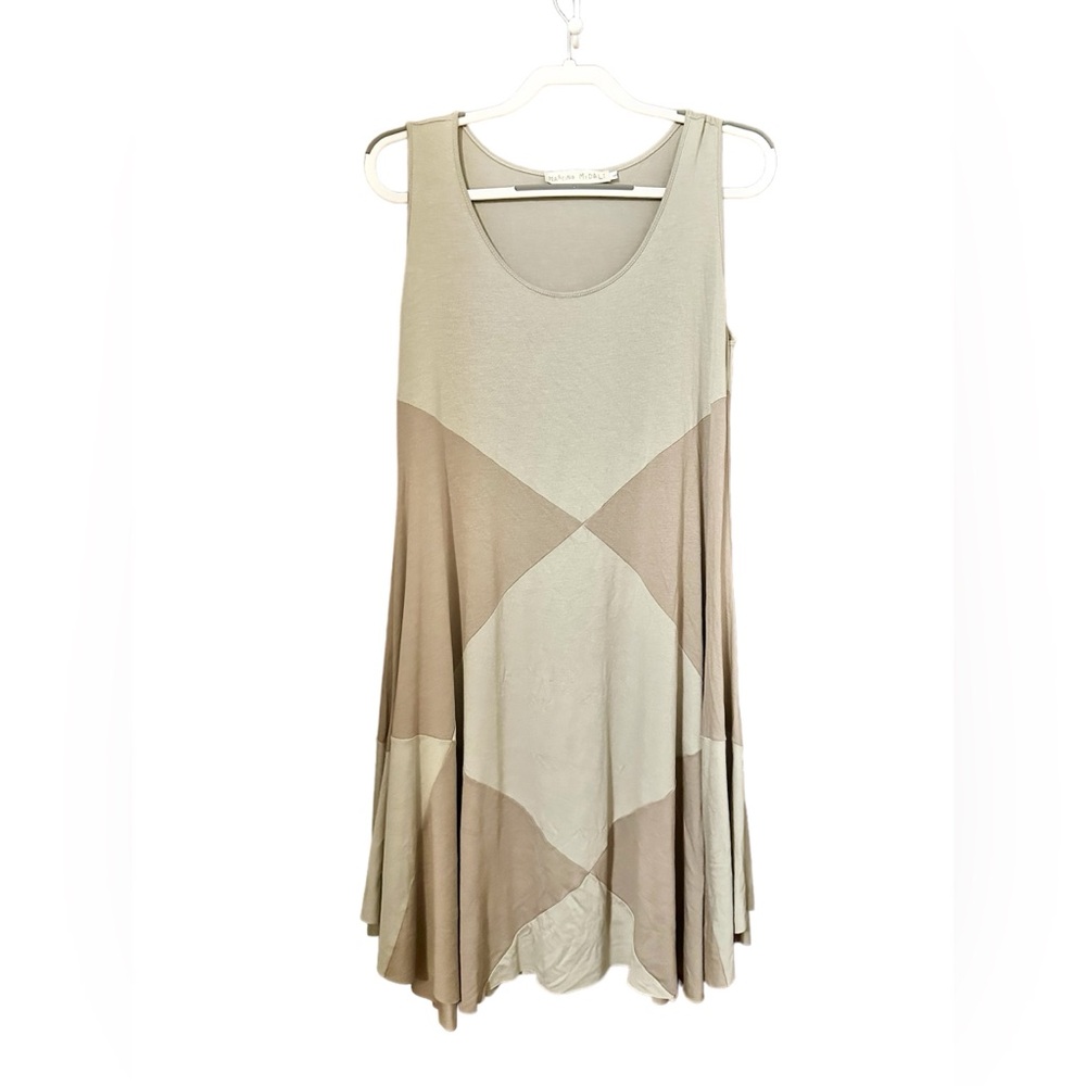 MARTINO MIDALI GEO PRINT SLEEVELESS MIDI DRESS SIZE L